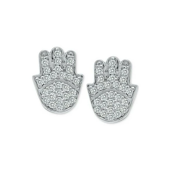 Hot Sale ๐งจ Giani Bernini Cubic Zirconia Hamsa Hand Stud Earrings In Sterling Silver, Created For Macy's ๐ 3 Hot Sale ๐งจ Giani Bernini Cubic Zirconia Hamsa Hand Stud Earrings In Sterling Silver, Created For Macy's ๐ - Image 3