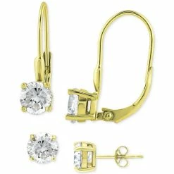 Cheapest ๐ Giani Bernini Cubic Zirconia Solitaire Leverback & Stud Earrings In 18k Gold-Plated Sterling Silver, Created For Macy's Gold Over Silver ๐ฏ