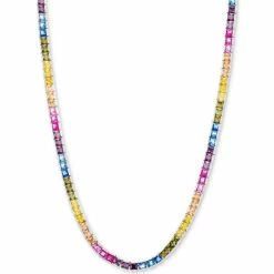 Cheap 🧨 Giani Bernini Multicolor Cubic Zirconia 18 Collar Necklace In Sterling Silver, Created For Macy's 🤩