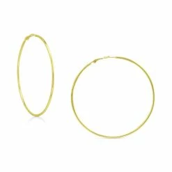 Wholesale 😉 Giani Bernini Polished Wire Extra-Large Hoop Earrings, 80mm, Created For Macy's Gold Over Silver ⌛