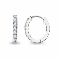 Budget 🎁 Giani Bernini Cubic Zirconia Oval Huggie Hoop Earrings In Sterling Silver 😍