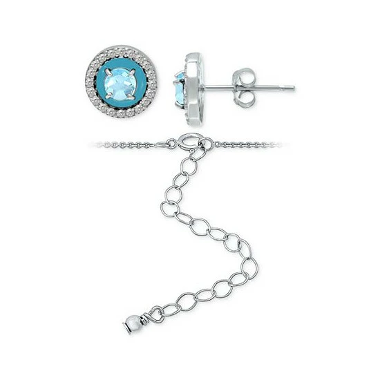Outlet 🎁 Giani Bernini 2-Pc. Set Blue Topaz, Cubic Zirconia & Enamel Pendant Necklace & Matching Stud Earrings (Also In Amethyst, Lab-Created Ruby, & Lab-Created Opal), Created For Macy's Blue Topaz/ Turquoise 🛒 3 Outlet 🎁 Giani Bernini 2-Pc. Set Blue Topaz, Cubic Zirconia & Enamel Pendant Necklace & Matching Stud Earrings (Also In Amethyst, Lab-Created Ruby, & Lab-Created Opal), Created For Macy's Blue Topaz/ Turquoise 🛒 - Image 3