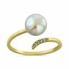 Coupon 🤩 Giani Bernini Cultured Freshwater Pearl (8mm) & Cubic Zirconia Bypass Ring, Created For Macy's Sterling Silver 🤩