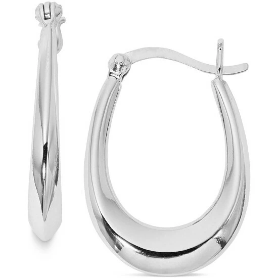 New ๐ Giani Bernini Polished Small Oval Hoop Earrings In Sterling Silver, Created For Macy's โญ 1 New ๐ Giani Bernini Polished Small Oval Hoop Earrings In Sterling Silver, Created For Macy's โญ