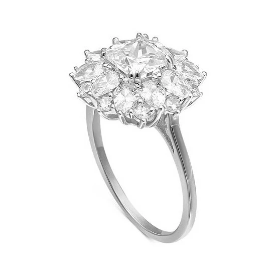 Outlet 👍 Giani Bernini Cubic Zirconia Princess Flower Statement Ring In Sterling Silver, Created For Macy's ✨ 2 Outlet 👍 Giani Bernini Cubic Zirconia Princess Flower Statement Ring In Sterling Silver, Created For Macy's ✨ - Image 2