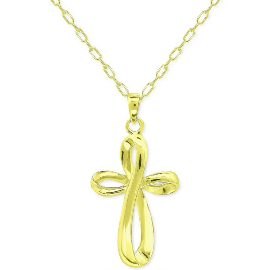 Outlet ✔️ Giani Bernini Infinity Cross Pendant Necklace, 16 + 2 Extender, Created For Macy's Gold Over Silver ✔️ 1 Outlet ✔️ Giani Bernini Infinity Cross Pendant Necklace, 16 + 2 Extender, Created For Macy's Gold Over Silver ✔️