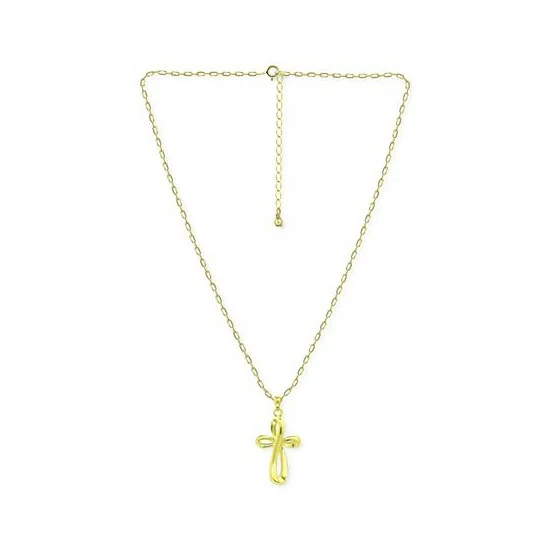 Outlet ✔️ Giani Bernini Infinity Cross Pendant Necklace, 16 + 2 Extender, Created For Macy's Gold Over Silver ✔️ 3 Outlet ✔️ Giani Bernini Infinity Cross Pendant Necklace, 16 + 2 Extender, Created For Macy's Gold Over Silver ✔️ - Image 3