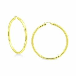 Flash Sale 🎁 Giani Bernini Round Polished Large Hoop Earrings, 70mm, Created For Macy's Gold Over Silver ⌛