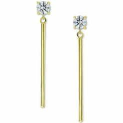 Brand new 👍 Giani Bernini Cubic Zirconia Vertical Bar Drop Earrings, Created For Macy's Gold Over Silver 🤩