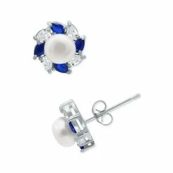 Best deal 🤩 Giani Bernini Freshwater Pearl (5mm), Lab-Created Blue Sapphire (1/3 Ct. T.w.), & Cubic Zirconia Halo Stud Earrings In Sterling Silver, Created For Macy's 🥰 -Giani Bernini Shop unnamed file 2248