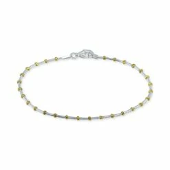 Wholesale 🔔 Giani Bernini Beaded Snake Chain Bracelet In Sterling Silver & 18k Gold-Plate, Created For Macy's 🛒
