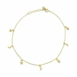 Outlet 🌟 Giani Bernini Moon & Stars Ankle Bracelet, Created For Macy's Silver 🔥