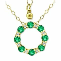 Wholesale 👍 Giani Bernini Lab-Created Green Quartz & Cubic Zirconia In 18k Gold-Plated Sterling Silver, 16 + 2 Extender, Created For Macy's ✔️