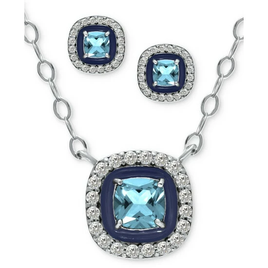Best Pirce โ Giani Bernini 2-Pc. Set Blue Topaz (1/2 Ct. T.w.), Cubic Zirconia & Enamel Pendant Necklace & Matching Stud Earrings (Also In Lab-Created Opal, Green Quartz, & Amethyst), Created For Macy's Opal/blue ๐ 1 Best Pirce โ Giani Bernini 2-Pc. Set Blue Topaz (1/2 Ct. T.w.), Cubic Zirconia & Enamel Pendant Necklace & Matching Stud Earrings (Also In Lab-Created Opal, Green Quartz, & Amethyst), Created For Macy's Opal/blue ๐