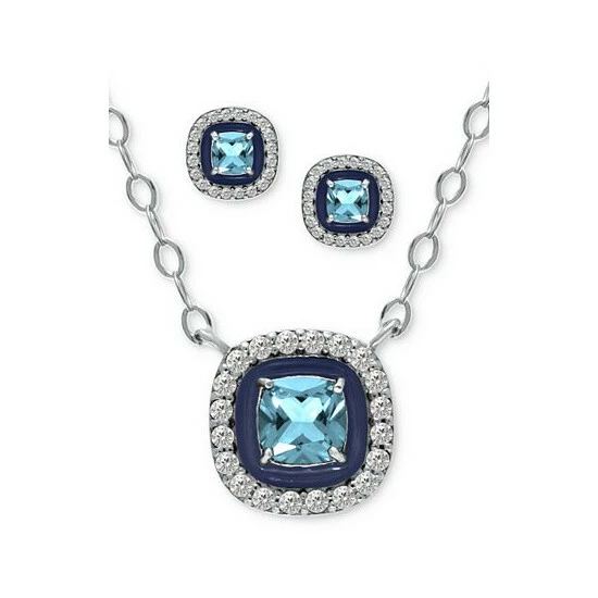 Best Pirce โ Giani Bernini 2-Pc. Set Blue Topaz (1/2 Ct. T.w.), Cubic Zirconia & Enamel Pendant Necklace & Matching Stud Earrings (Also In Lab-Created Opal, Green Quartz, & Amethyst), Created For Macy's Opal/blue ๐ 2 Best Pirce โ Giani Bernini 2-Pc. Set Blue Topaz (1/2 Ct. T.w.), Cubic Zirconia & Enamel Pendant Necklace & Matching Stud Earrings (Also In Lab-Created Opal, Green Quartz, & Amethyst), Created For Macy's Opal/blue ๐ - Image 2