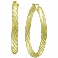 Buy 😉 Giani Bernini Medium Twist Tube Hoop Earrings In 18k Gold-Plated Sterling Silver, 1.57, Created For Macy's Yy 🌟