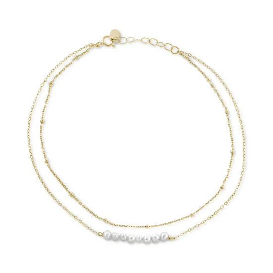 Cheapest ๐ Giani Bernini Cultured Freshwater Pearl (3-4mm) Layered Ankle Bracelet, Created For Macy's Gold Over Silver ๐ฅ 1 Cheapest ๐ Giani Bernini Cultured Freshwater Pearl (3-4mm) Layered Ankle Bracelet, Created For Macy's Gold Over Silver ๐ฅ