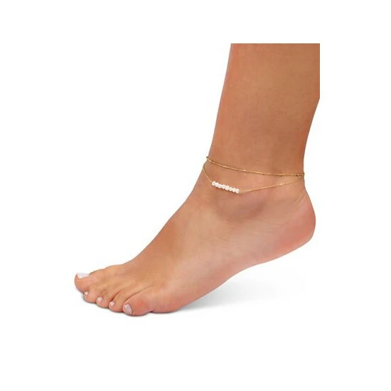 Cheapest ๐ Giani Bernini Cultured Freshwater Pearl (3-4mm) Layered Ankle Bracelet, Created For Macy's Gold Over Silver ๐ฅ 2 Cheapest ๐ Giani Bernini Cultured Freshwater Pearl (3-4mm) Layered Ankle Bracelet, Created For Macy's Gold Over Silver ๐ฅ - Image 2