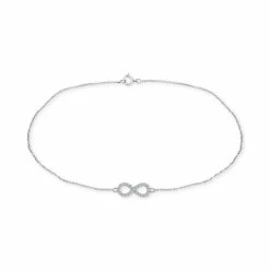 Cheapest ⭐ Giani Bernini Cubic Zirconia Infinity Ankle Bracelet In Sterling Silver, Created For Macy's 👏