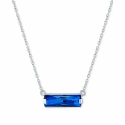 Budget 👍 Giani Bernini Crystal Rectangle Solitaire 18 Pendant Necklace In Sterling Silver, Created For Macy's Black 👍