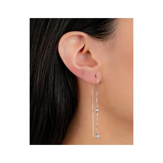 Hot Sale ๐ Giani Bernini Cubic Zirconia Bezel Threader Earrings In Sterling Silver, Created For Macy's โ 2 Hot Sale ๐ Giani Bernini Cubic Zirconia Bezel Threader Earrings In Sterling Silver, Created For Macy's โ - Image 2