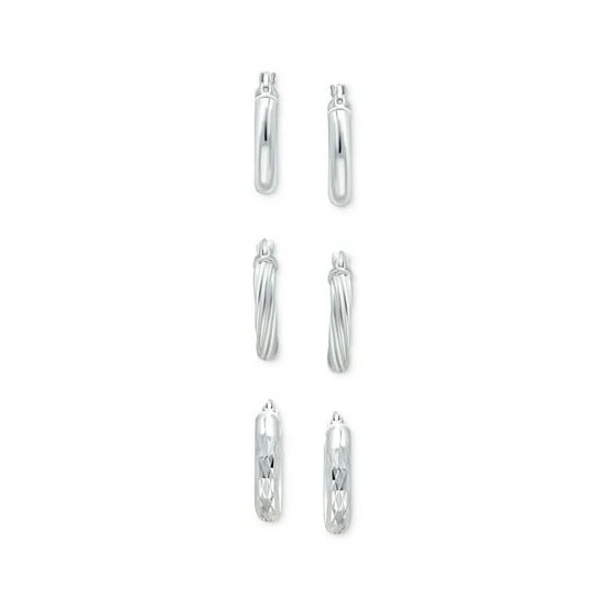 Wholesale ๐ Giani Bernini 3-Pc. Set Small Hoop Earrings In Sterling Silver, 0.625, Created For Macy's ๐ 3 Wholesale ๐ Giani Bernini 3-Pc. Set Small Hoop Earrings In Sterling Silver, 0.625, Created For Macy's ๐ - Image 3