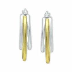 Cheap 👏 Giani Bernini Small Two-Tone Triple Hoop Earrings, 20mm, Created For Macy's 18k Gold Over Sterling Silver 🎁 -Giani Bernini Shop unnamed file 2373