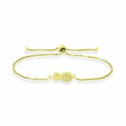 Coupon ✨ Giani Bernini Cubic Zirconia Pineapple Bolo Bracelet In 18k Gold-Plated Sterling Silver, Created For Macy's 18k Over Sterling Silver 🤩