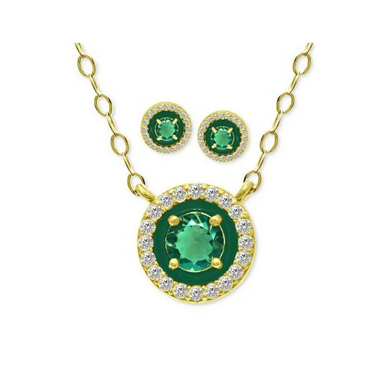 Flash Sale ๐ Giani Bernini 2-Pc. Set Lab-Created Green Quartz (1-3/8 Ct. T.w.) & Cubic Zirconia Pendant Necklace & Matching Stud Earrings In 18k Gold-Plated Sterling Silver, Created For Macy's Green Quartz/green โจ 2 Flash Sale ๐ Giani Bernini 2-Pc. Set Lab-Created Green Quartz (1-3/8 Ct. T.w.) & Cubic Zirconia Pendant Necklace & Matching Stud Earrings In 18k Gold-Plated Sterling Silver, Created For Macy's Green Quartz/green โจ - Image 2