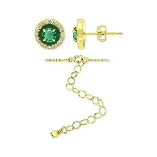 Flash Sale ๐ Giani Bernini 2-Pc. Set Lab-Created Green Quartz (1-3/8 Ct. T.w.) & Cubic Zirconia Pendant Necklace & Matching Stud Earrings In 18k Gold-Plated Sterling Silver, Created For Macy's Green Quartz/green โจ 3 Flash Sale ๐ Giani Bernini 2-Pc. Set Lab-Created Green Quartz (1-3/8 Ct. T.w.) & Cubic Zirconia Pendant Necklace & Matching Stud Earrings In 18k Gold-Plated Sterling Silver, Created For Macy's Green Quartz/green โจ - Image 3