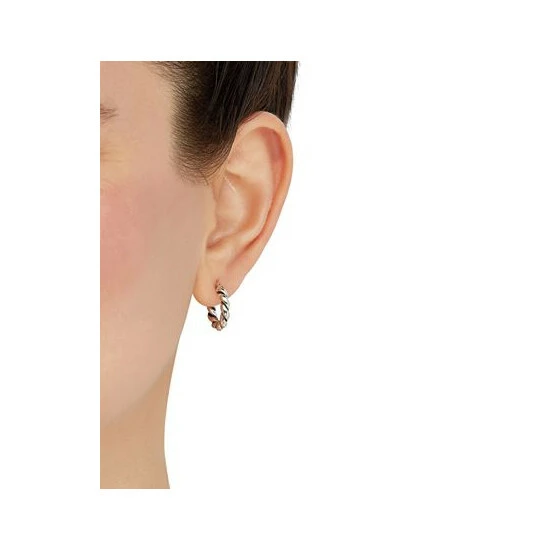 New โญ Giani Bernini Oxidized Twist Tube Small Hoop Earrings In Sterling Silver, 15mm , Created For Macy's ๐ 2 New โญ Giani Bernini Oxidized Twist Tube Small Hoop Earrings In Sterling Silver, 15mm , Created For Macy's ๐ - Image 2