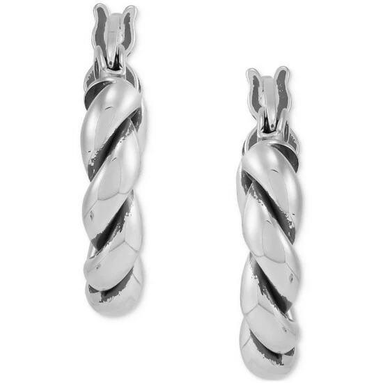 New โญ Giani Bernini Oxidized Twist Tube Small Hoop Earrings In Sterling Silver, 15mm , Created For Macy's ๐ 4 New โญ Giani Bernini Oxidized Twist Tube Small Hoop Earrings In Sterling Silver, 15mm , Created For Macy's ๐ - Image 4