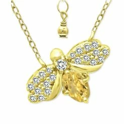 Deals 🌟 Giani Bernini Cubic Zirconia Bee Pendant Necklace In 18k Gold-Plated Sterling Silver, 16 + 2 Extender, Created For Macy's Gold Over Silver ⌛