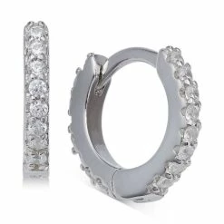 Coupon 😉 Giani Bernini Extra-Small Cubic Zirconia Huggie Hoop Earrings In Sterling Silver, 0.4, Created For Macy's 👏