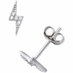 Brand new 🎁 Giani Bernini Cubic Zirconia Lightning Bolt Stud Earrings In Sterling Silver, Created For Macy's 😉