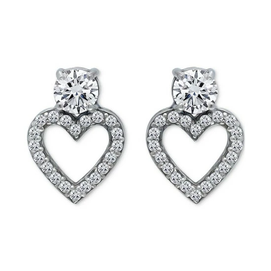 Outlet 🔔 Giani Bernini Cubic Zirconia Heart Stud Earrings In Sterling Silver, Created For Macy's (Also Available In 18k Gold-plated Sterling Silver) 🎉 1 Outlet 🔔 Giani Bernini Cubic Zirconia Heart Stud Earrings In Sterling Silver, Created For Macy's (Also Available In 18k Gold-plated Sterling Silver) 🎉