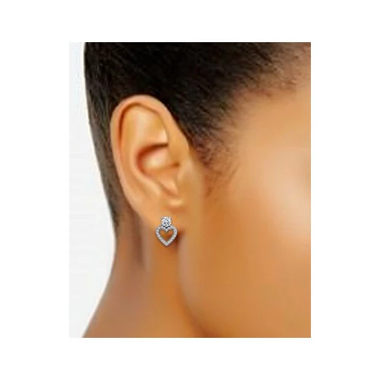 Outlet 🔔 Giani Bernini Cubic Zirconia Heart Stud Earrings In Sterling Silver, Created For Macy's (Also Available In 18k Gold-plated Sterling Silver) 🎉 2 Outlet 🔔 Giani Bernini Cubic Zirconia Heart Stud Earrings In Sterling Silver, Created For Macy's (Also Available In 18k Gold-plated Sterling Silver) 🎉 - Image 2