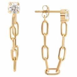 Brand new 👍 Giani Bernini Cubic Zirconia Paperclip Link Front To Back Earrings In 18k Gold-Plated Sterling Silver, Created For Macy's 😀