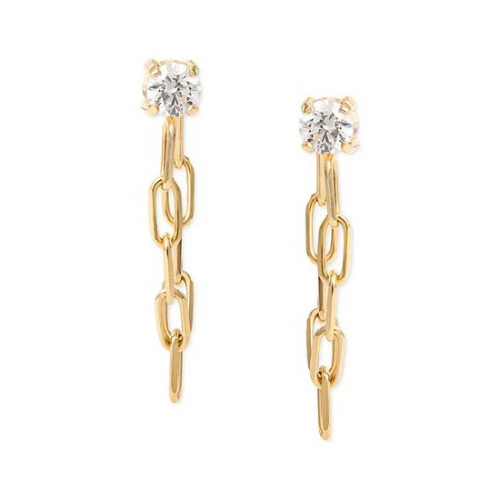 Brand new ๐ Giani Bernini Cubic Zirconia Paperclip Link Front To Back Earrings In 18k Gold-Plated Sterling Silver, Created For Macy's ๐ 3 Brand new ๐ Giani Bernini Cubic Zirconia Paperclip Link Front To Back Earrings In 18k Gold-Plated Sterling Silver, Created For Macy's ๐ - Image 3