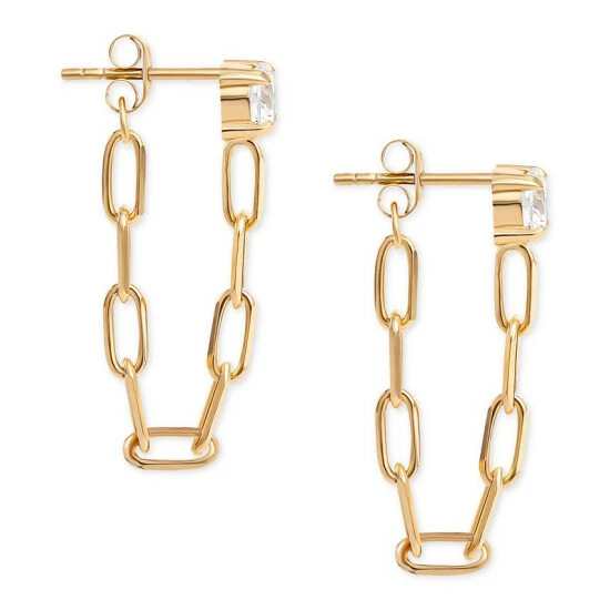 Brand new ๐ Giani Bernini Cubic Zirconia Paperclip Link Front To Back Earrings In 18k Gold-Plated Sterling Silver, Created For Macy's ๐ 4 Brand new ๐ Giani Bernini Cubic Zirconia Paperclip Link Front To Back Earrings In 18k Gold-Plated Sterling Silver, Created For Macy's ๐ - Image 4