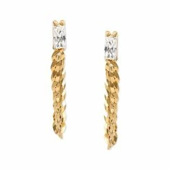 Promo 👍 Giani Bernini Cubic Zirconia Chain Front & Back Earrings In 18k Gold-Plated Sterling Silver, Created For Macy's 🧨 -Giani Bernini Shop unnamed file 2454