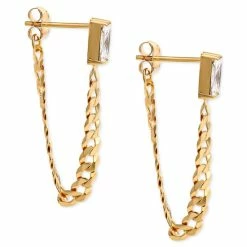 Promo 👍 Giani Bernini Cubic Zirconia Chain Front & Back Earrings In 18k Gold-Plated Sterling Silver, Created For Macy's 🧨 -Giani Bernini Shop unnamed file 2455