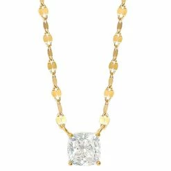 Cheap 🔥 Giani Bernini Cubic Zirconia Cushion Solitaire 18 Pendant Necklace In 18k Gold-Plated Sterling Silver, Created For Macy's 💯