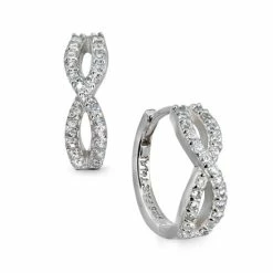 Outlet 🔔 Giani Bernini Cubic Zirconia Infinity Huggie Hoop Earrings In Sterling Silver ⭐