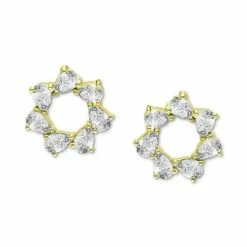 Cheapest ๐ Giani Bernini Cubic Zirconia Pear Circle Stud Earrings, Created For Macy's Gold Over Silver โจ