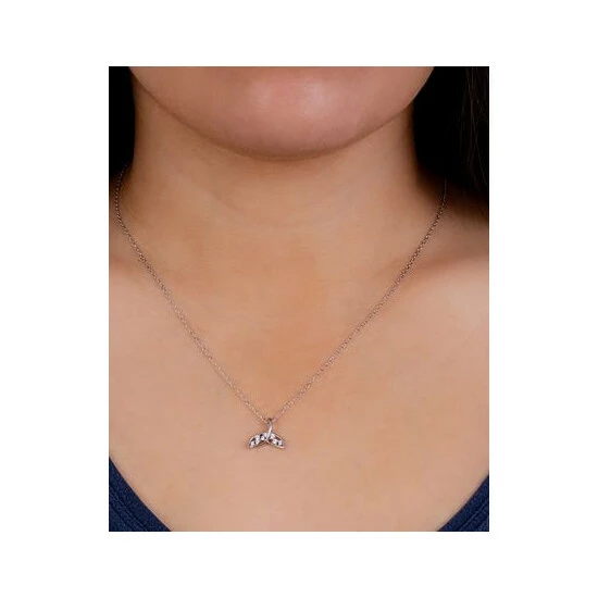 Brand new โ Giani Bernini Cubic Zirconia Whale Tail Pendant Necklace In Sterling Silver, 16 + 2 Extender, Created For Macy's ๐ฅ 2 Brand new โ Giani Bernini Cubic Zirconia Whale Tail Pendant Necklace In Sterling Silver, 16 + 2 Extender, Created For Macy's ๐ฅ - Image 2