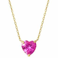 Best deal ๐ Giani Bernini Pink Cubic Zirconia Heart Solitaire Pendant Necklace In Gold-Plated Sterling Silver, 15 + 2 Extender, Created For Macy's ๐