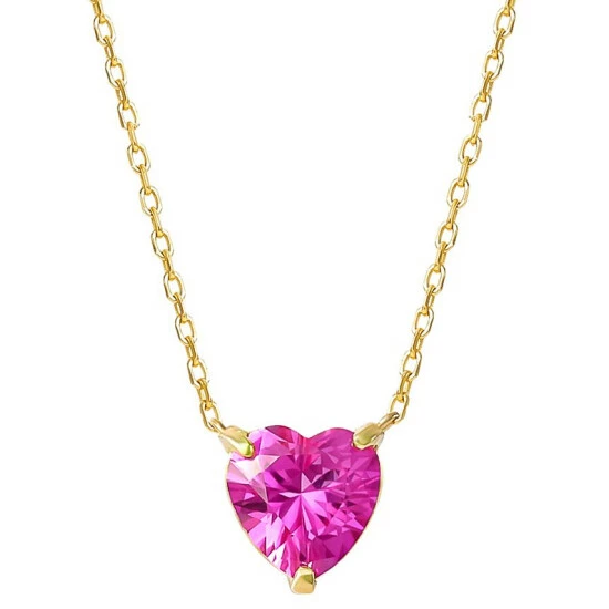 Best deal ๐ Giani Bernini Pink Cubic Zirconia Heart Solitaire Pendant Necklace In Gold-Plated Sterling Silver, 15 + 2 Extender, Created For Macy's ๐ 1 Best deal ๐ Giani Bernini Pink Cubic Zirconia Heart Solitaire Pendant Necklace In Gold-Plated Sterling Silver, 15 + 2 Extender, Created For Macy's ๐