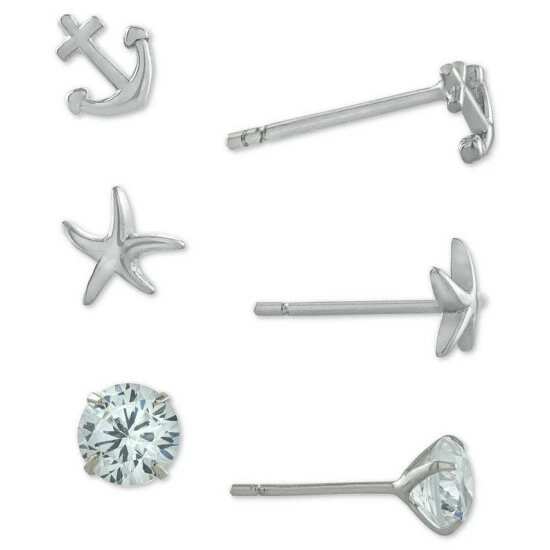 Discount ๐ฏ Giani Bernini 3-Pc. Set Cubic Zirconia Nautical-Themed Stud Earrings In Sterling Silver, Created For Macy's โจ 1 Discount ๐ฏ Giani Bernini 3-Pc. Set Cubic Zirconia Nautical-Themed Stud Earrings In Sterling Silver, Created For Macy's โจ
