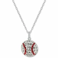 Coupon 👍 Giani Bernini Crystal ⚾ Baseball 18 Pendant Necklace In Sterling Silver, Created For Macy's Multi 🤩